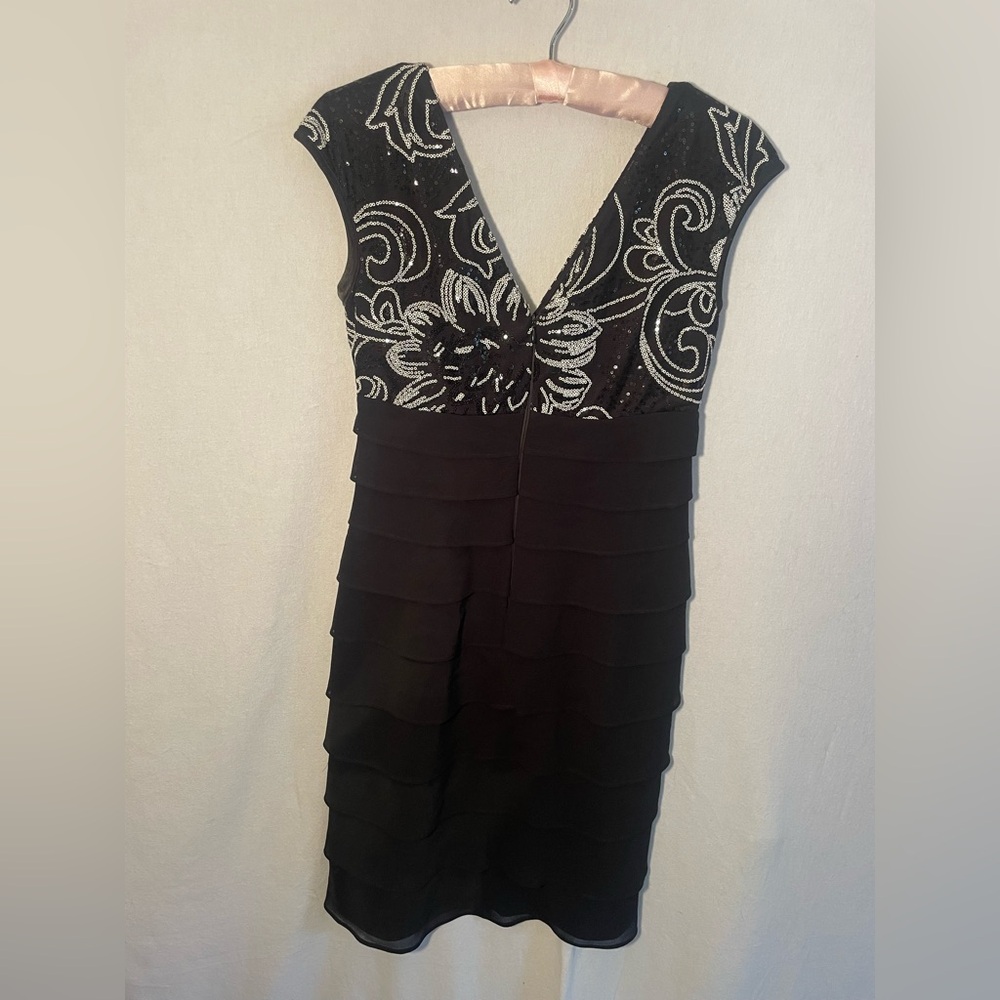 Elegant Black and Silver Women's Dress